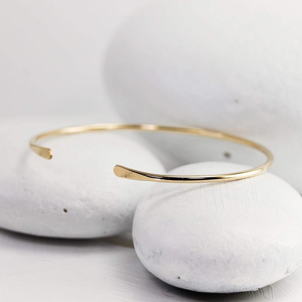 Smooth Thin 10K Gold Cuff Bracelet