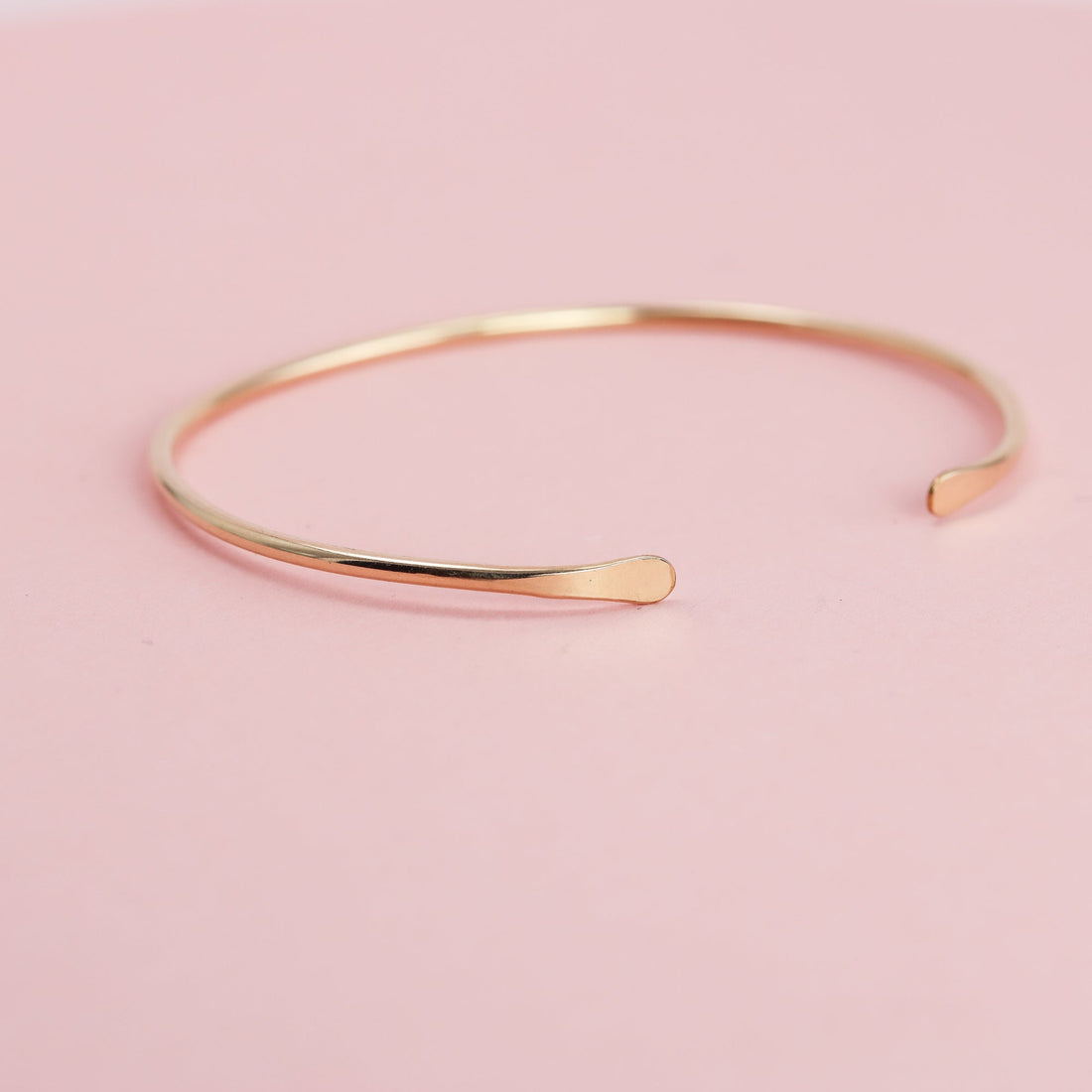 Smooth Thin 14K Gold Cuff Bracelet