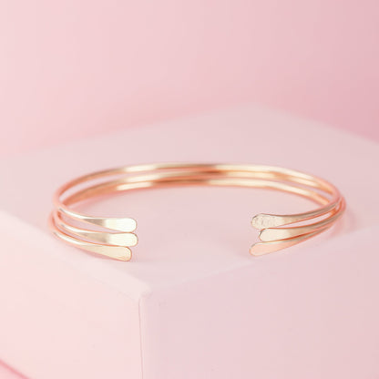 Smooth Thin Gold Cuff Bracelet