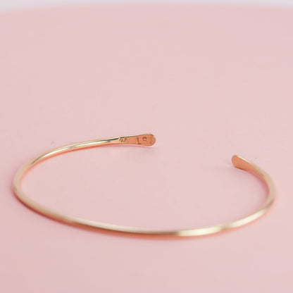 Smooth Thin Gold Cuff Bracelet