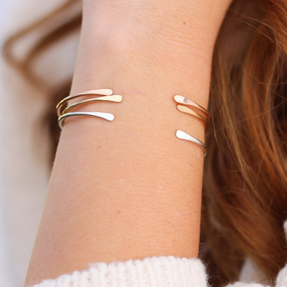 Smooth Thin Gold Cuff Bracelet