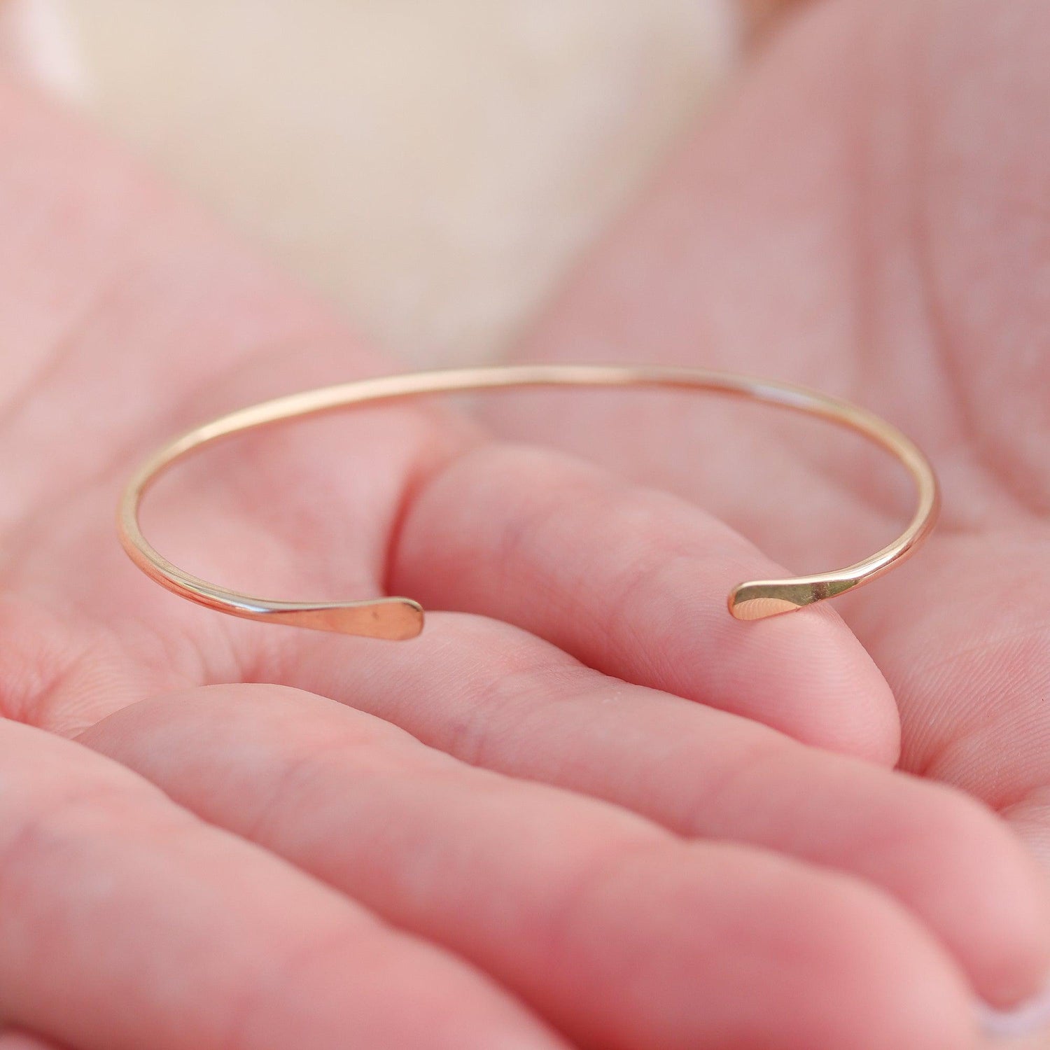 Smooth Thin Gold Cuff Bracelet