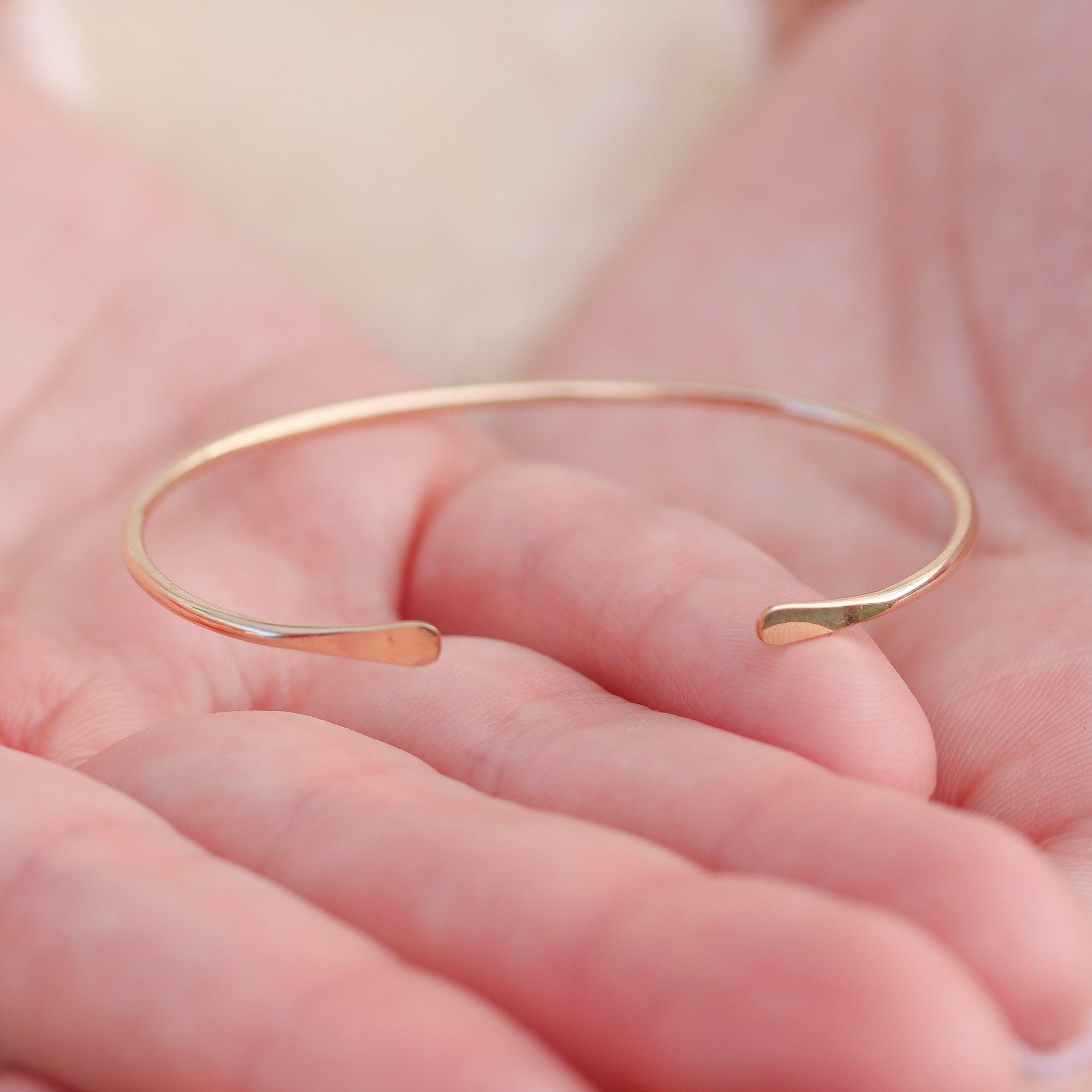 Smooth Thin Gold Cuff Bracelet