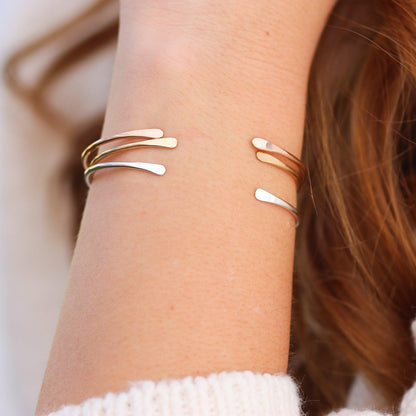 Smooth Thin Rose Gold Cuff Bracelet