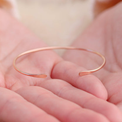 Smooth Thin Rose Gold Cuff Bracelet