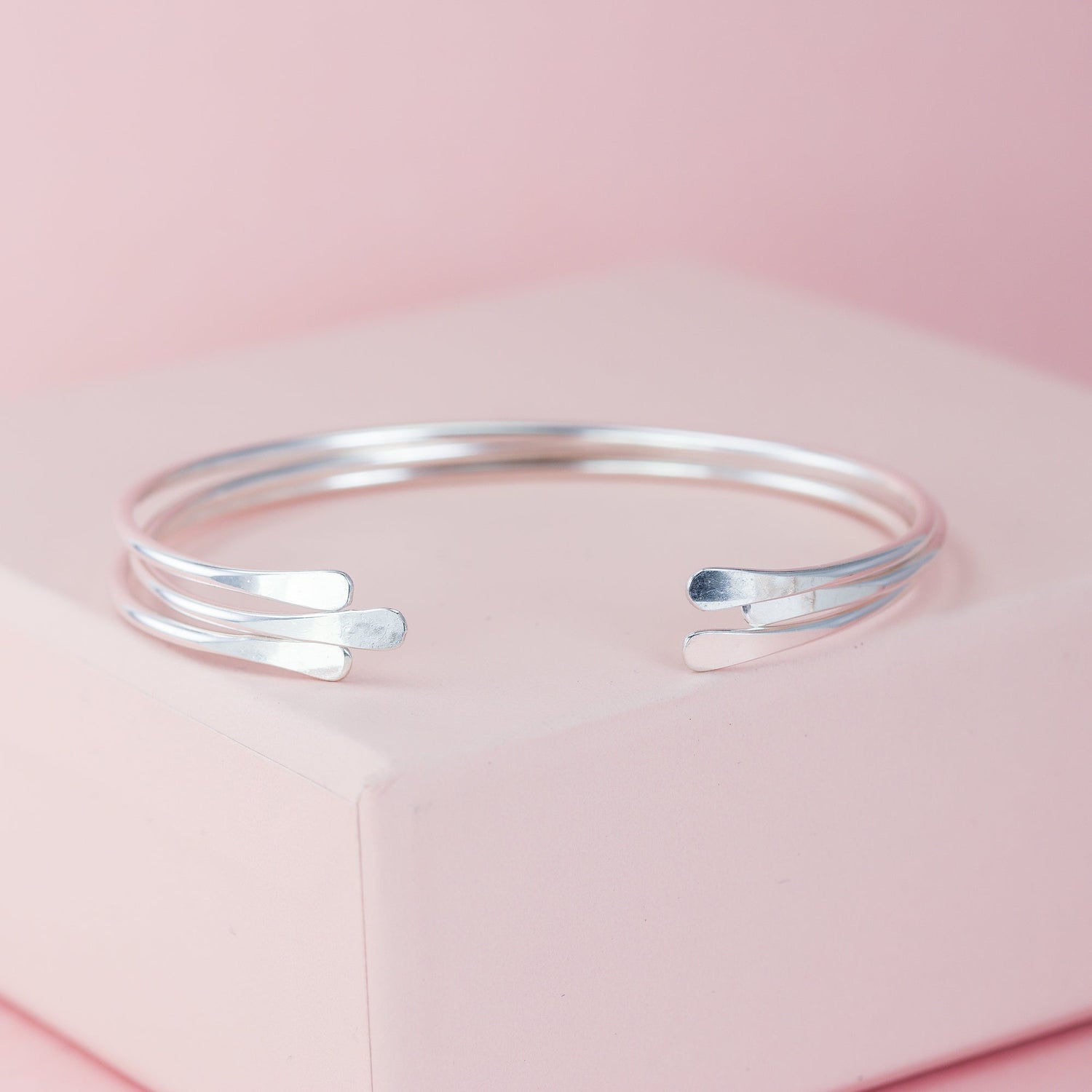 Smooth Thin Silver Cuff Bracelet