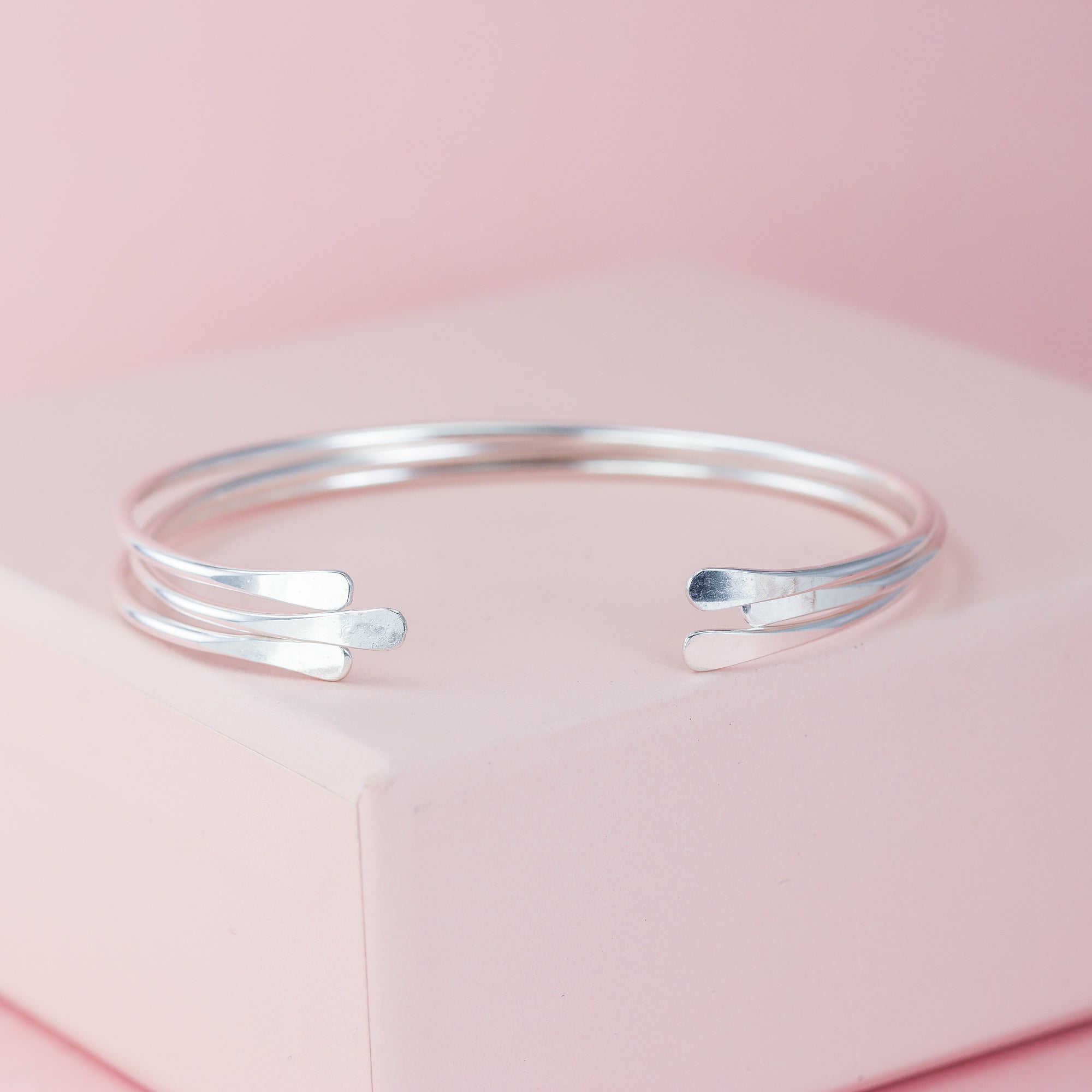 Smooth Thin Silver Cuff Bracelet