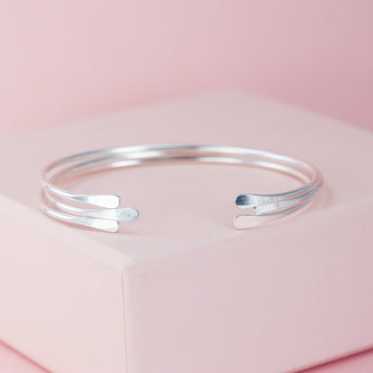 Smooth Thin Silver Cuff Bracelet