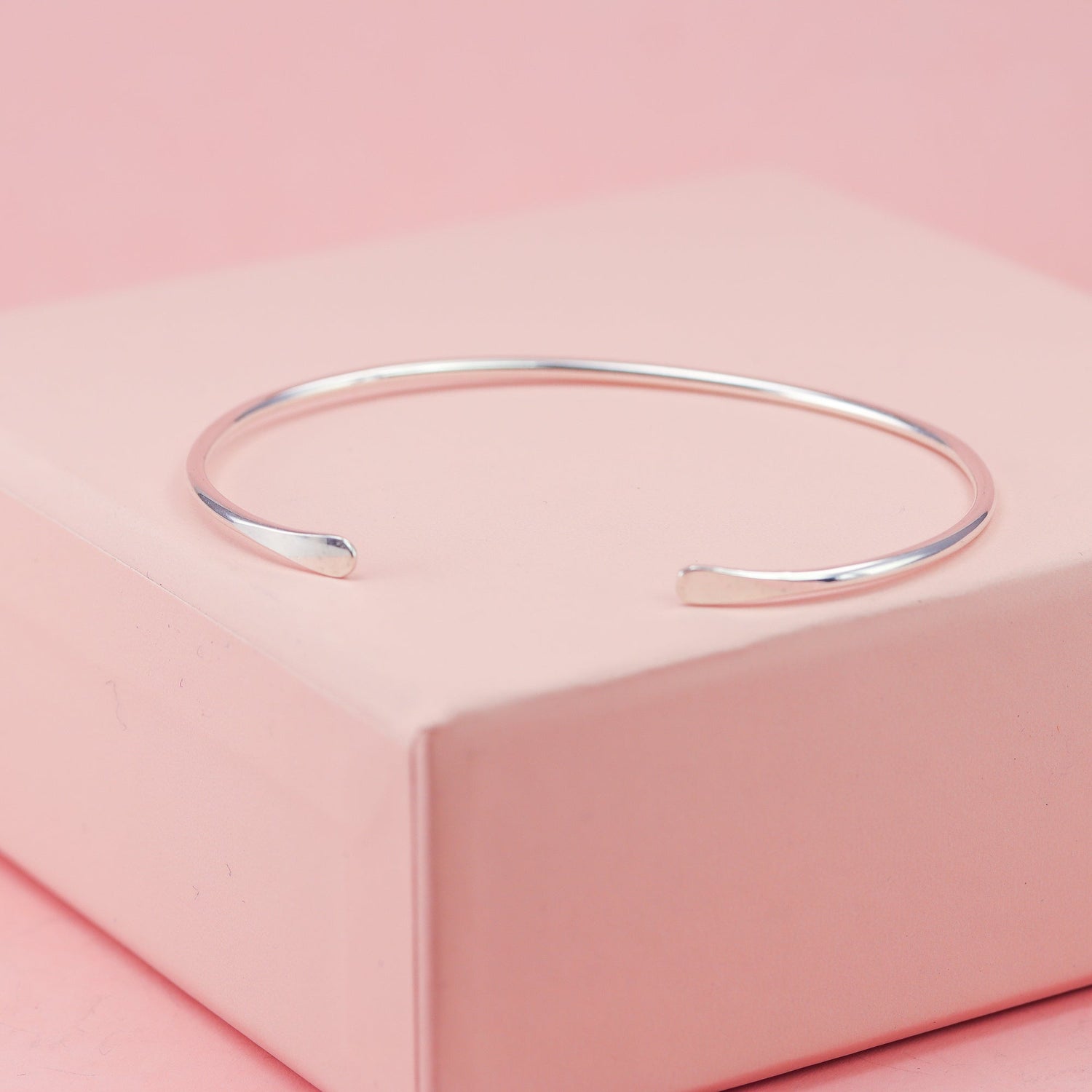 Smooth Thin Silver Cuff Bracelet