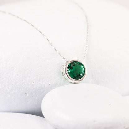 Solitaire Birthstone Slider Necklace