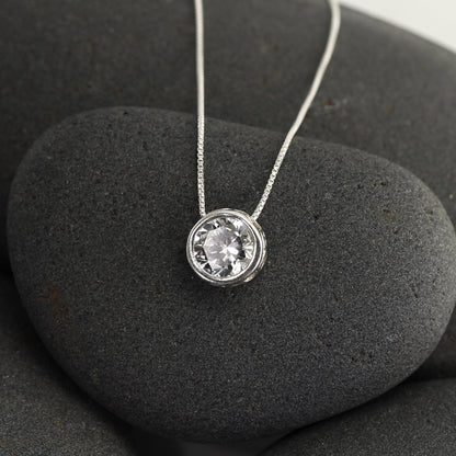 Solitaire Birthstone Slider Necklace