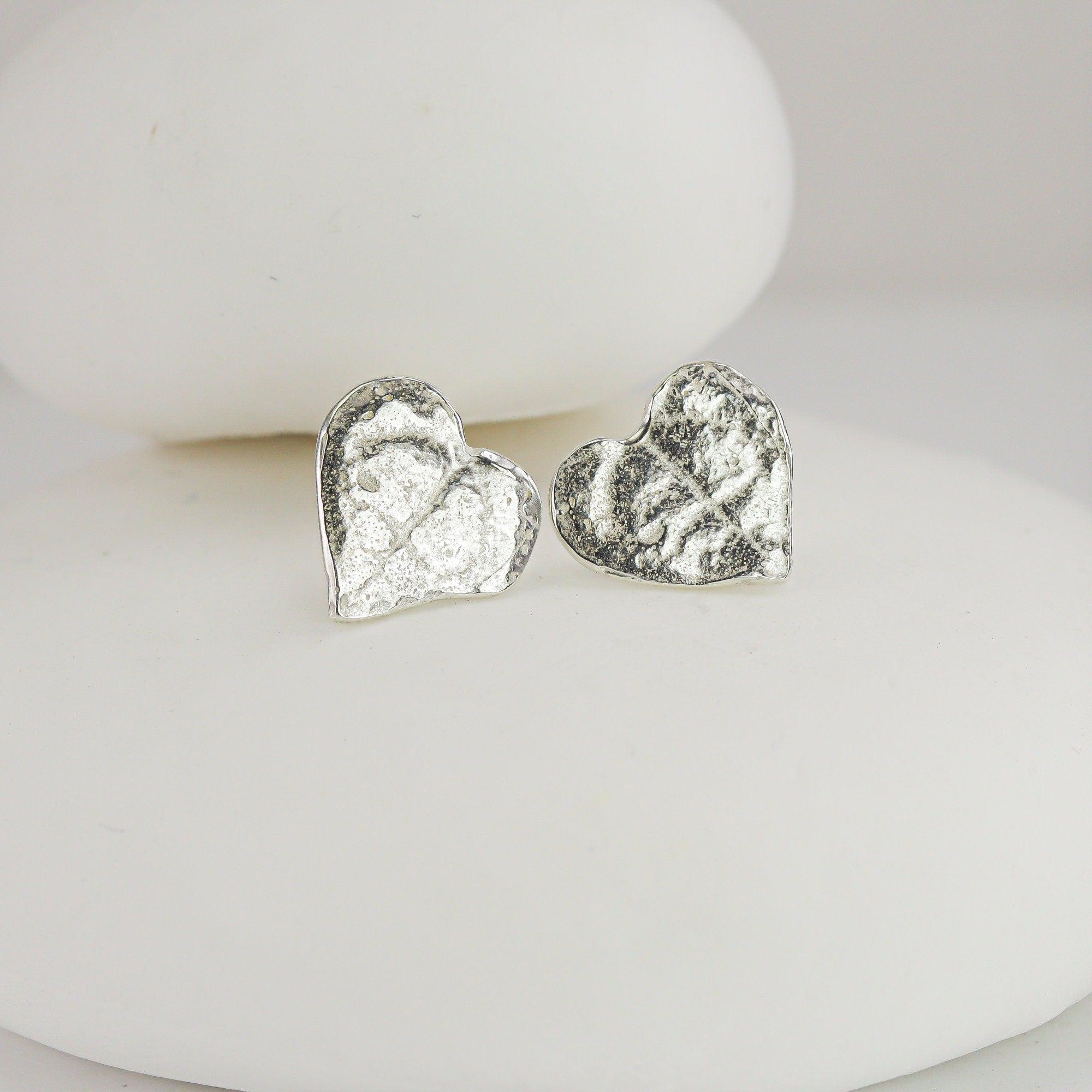 String of Heart Stud Earrings