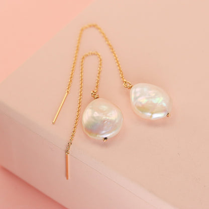 Stunning Keshi Pearl Threader Earrings