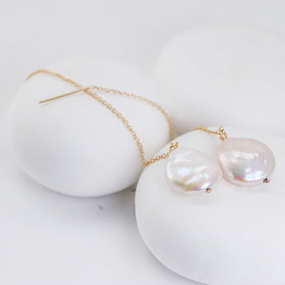 Stunning Keshi Pearl Threader Earrings