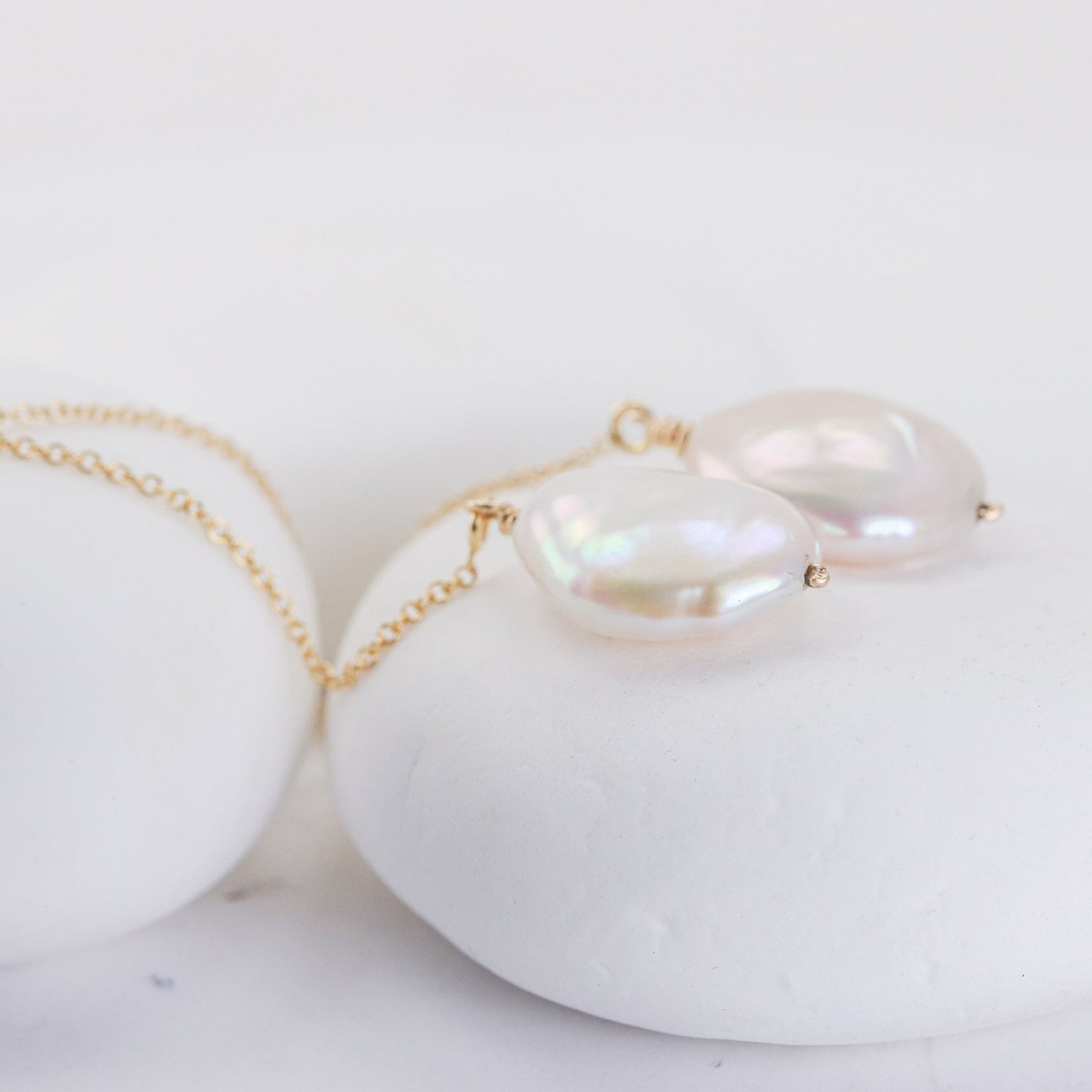 Stunning Keshi Pearl Threader Earrings