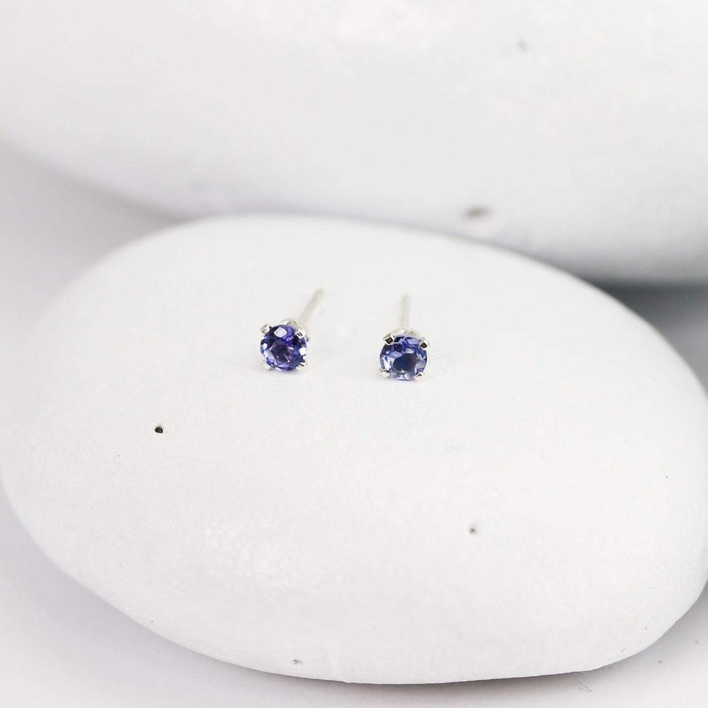 Tiny Tanzanite Stud Earrings