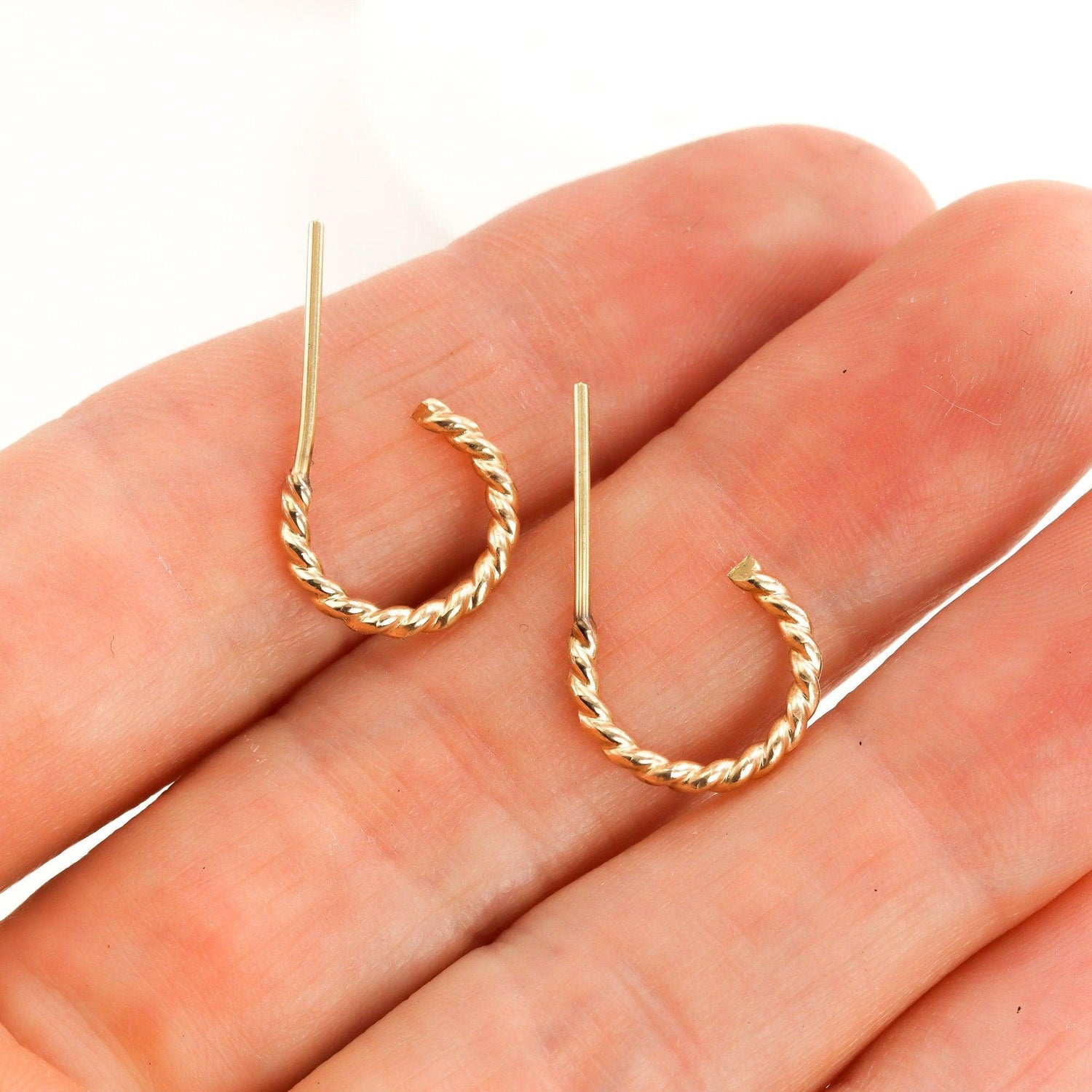 Tiny Twisted Huggie Hoops