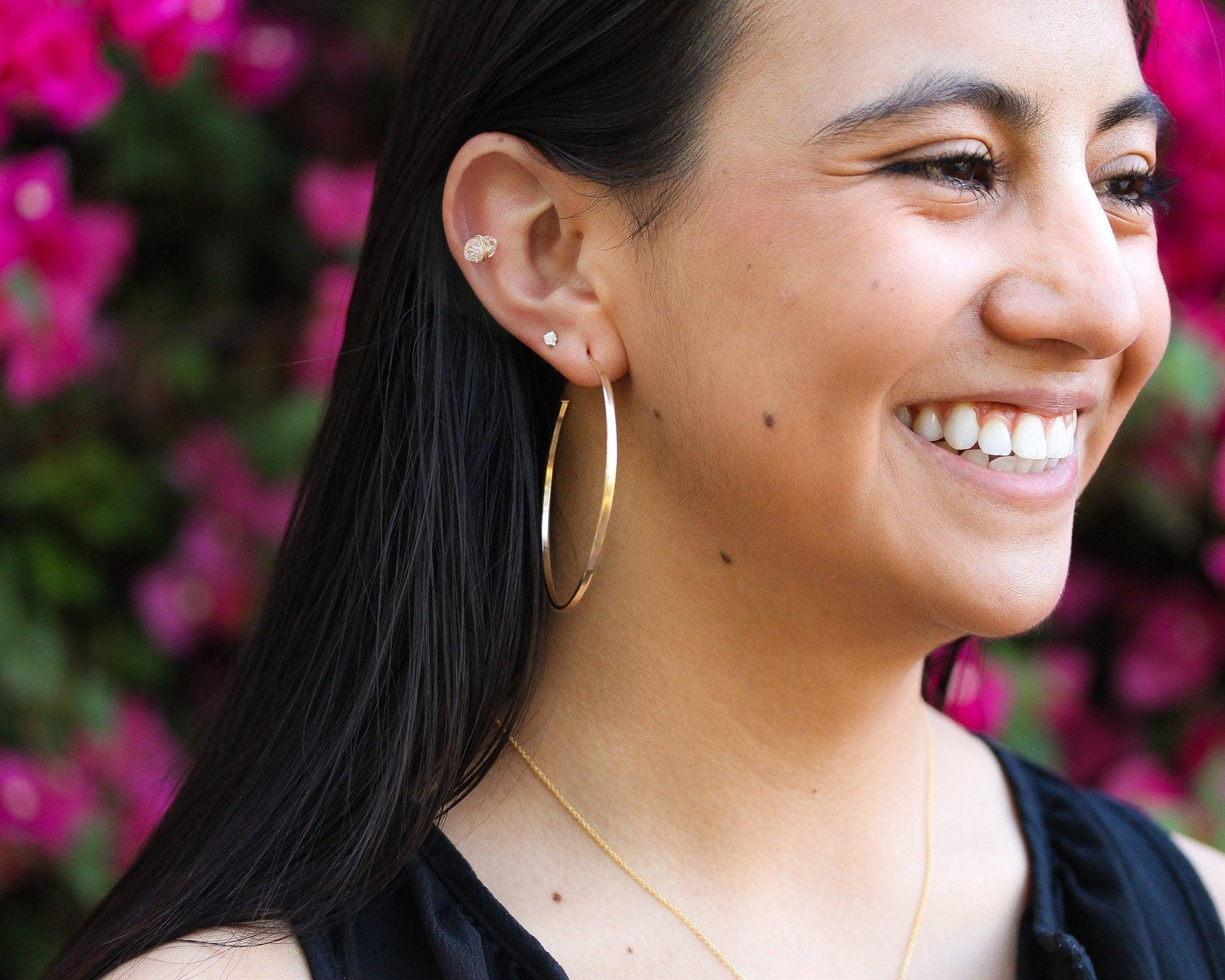 Tiny White Sapphire Stud Earrings