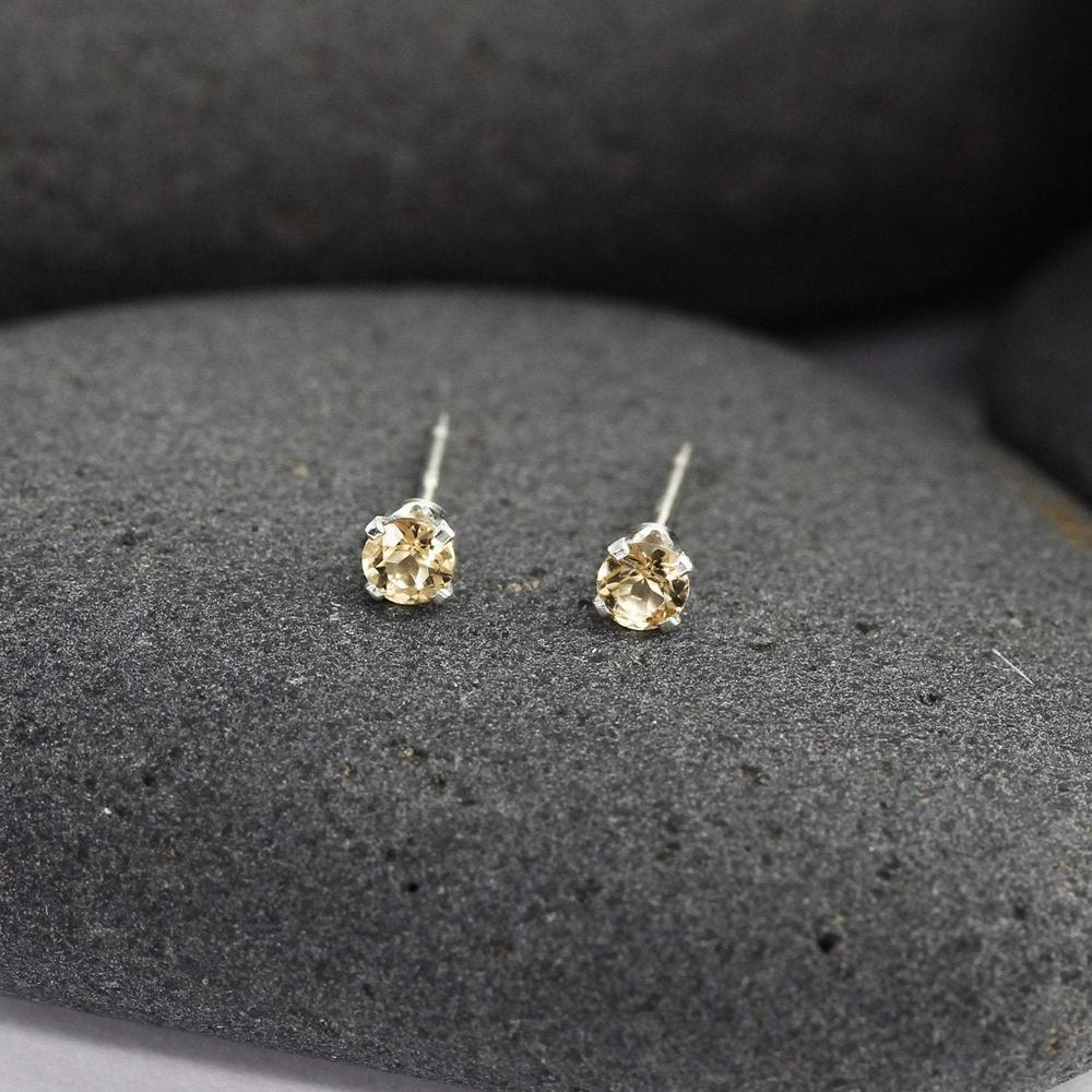 Tiny Yellow Sapphire Studs