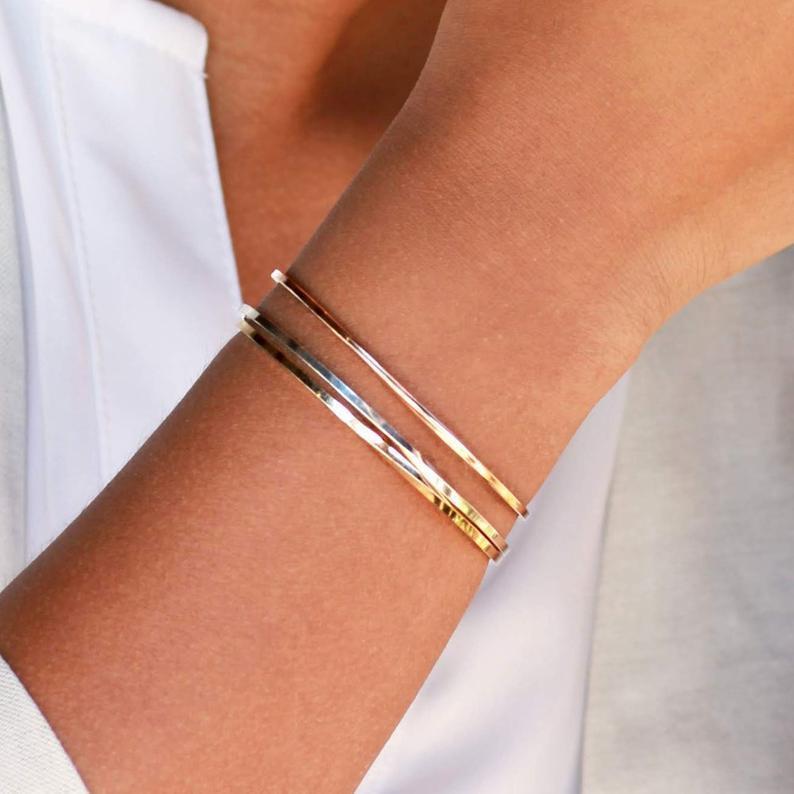 Twisted 10K Gold Cuff Bracelet