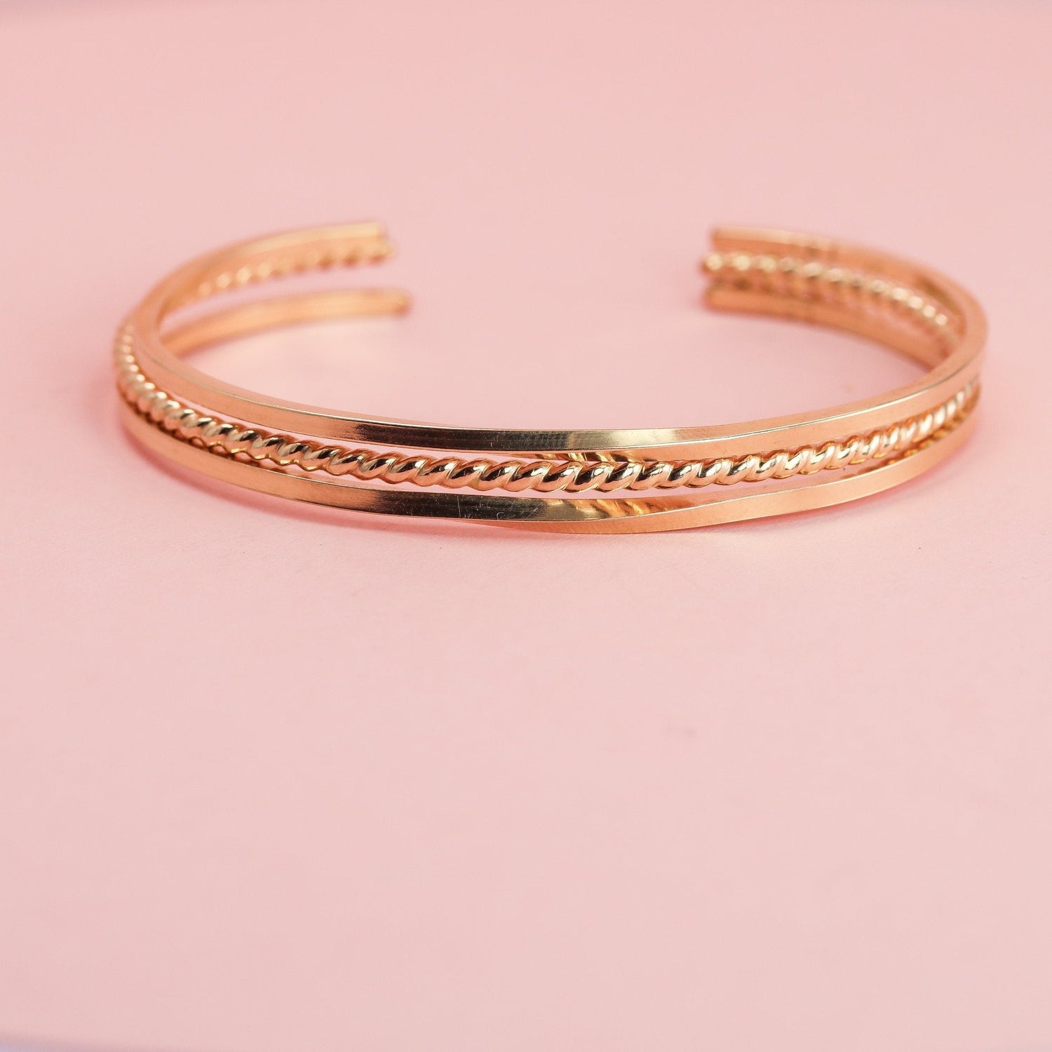 Twisted Rope Cuff in 14K Gold