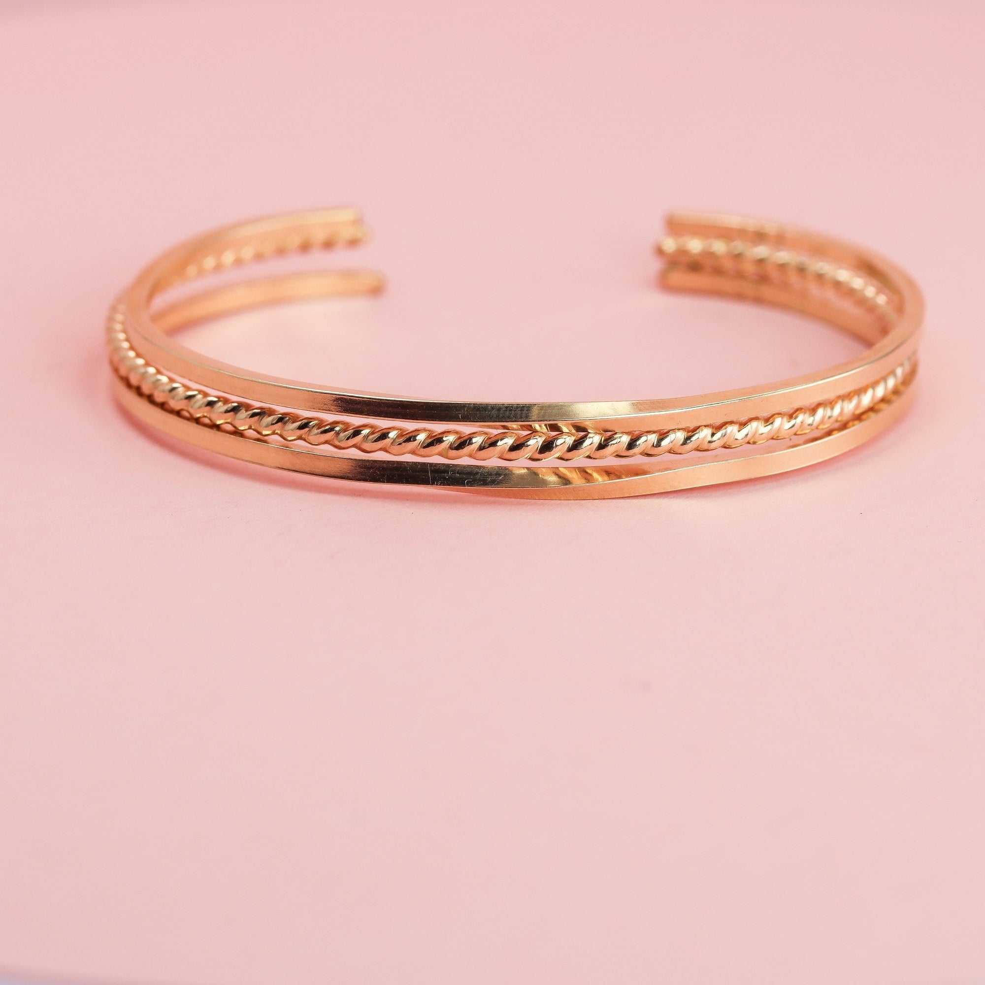 Twisted Rope Cuff in 14K Gold