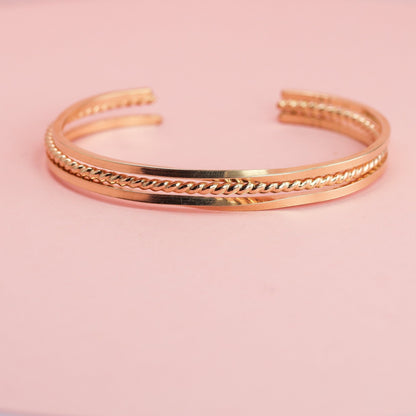 Twisted Rope Cuff in 14K Gold