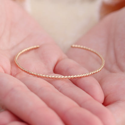 Twisted Rope Cuff in 14K Gold