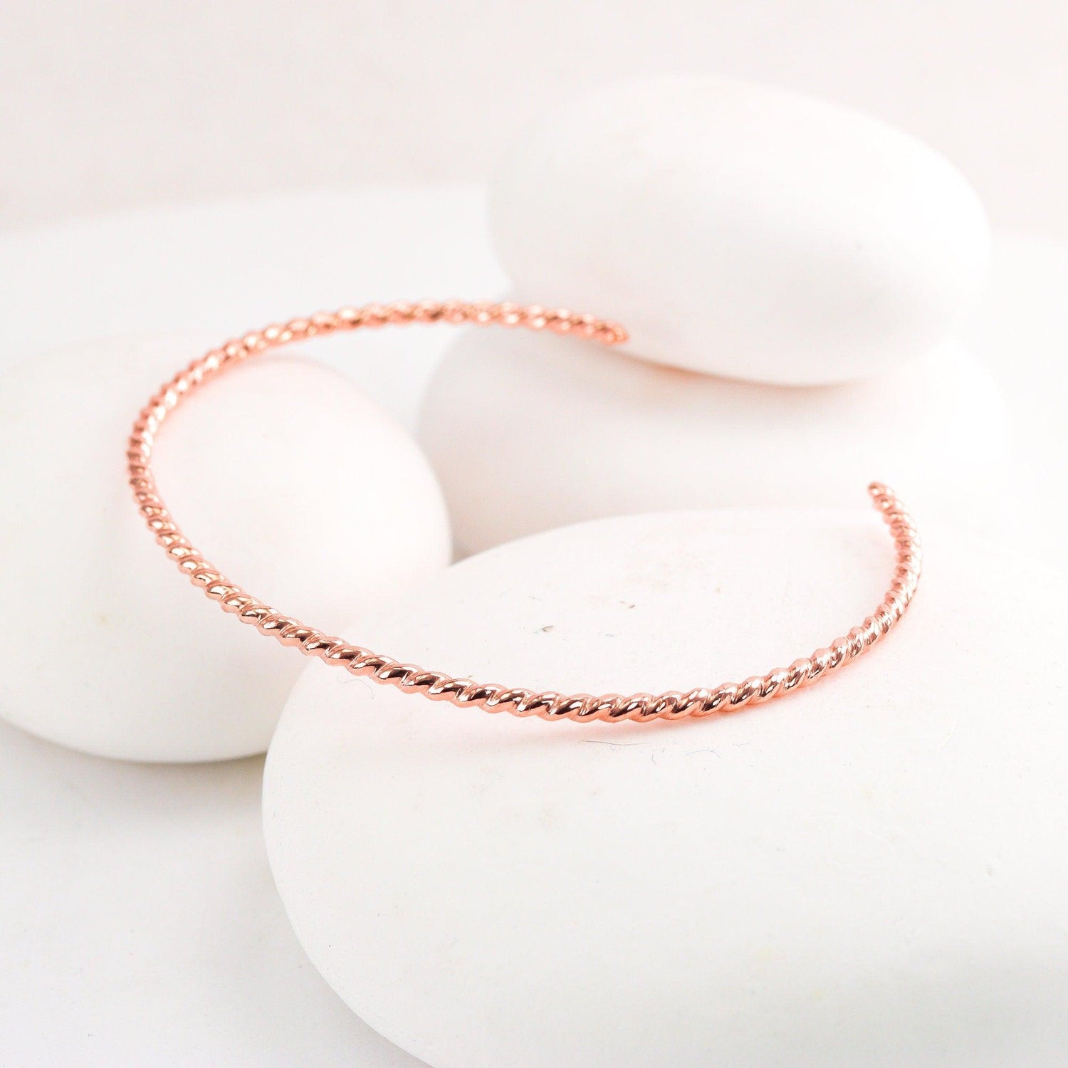 Twisted Rose Gold Rope Cuff