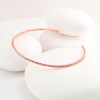 Twisted Rose Gold Rope Cuff