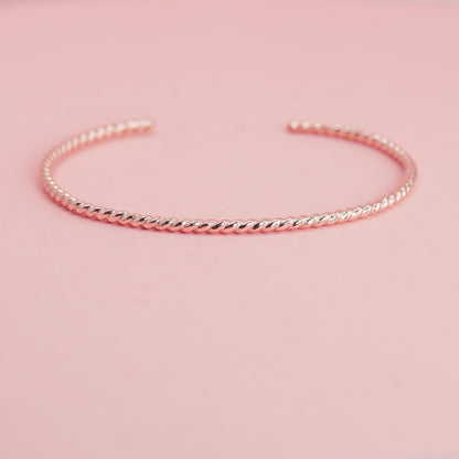 Twisted Rose Gold Rope Cuff