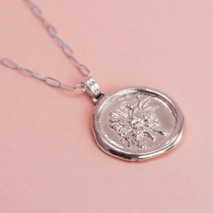 Wax Seal Peony Necklace