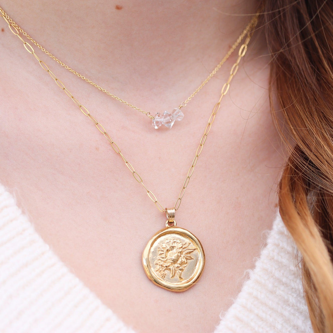 Wax Seal Peony Necklace