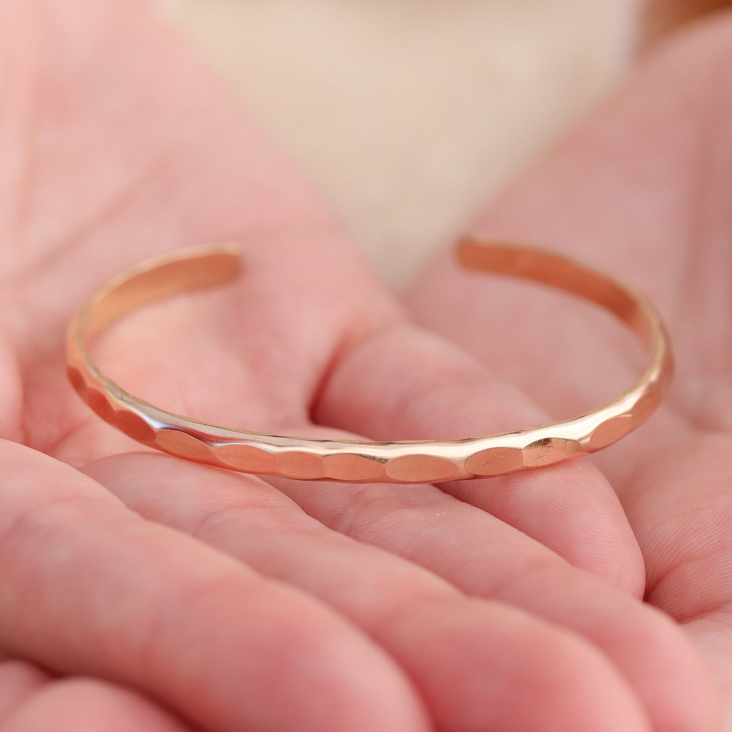 Wide Hammered Gold Cuff Bracelet