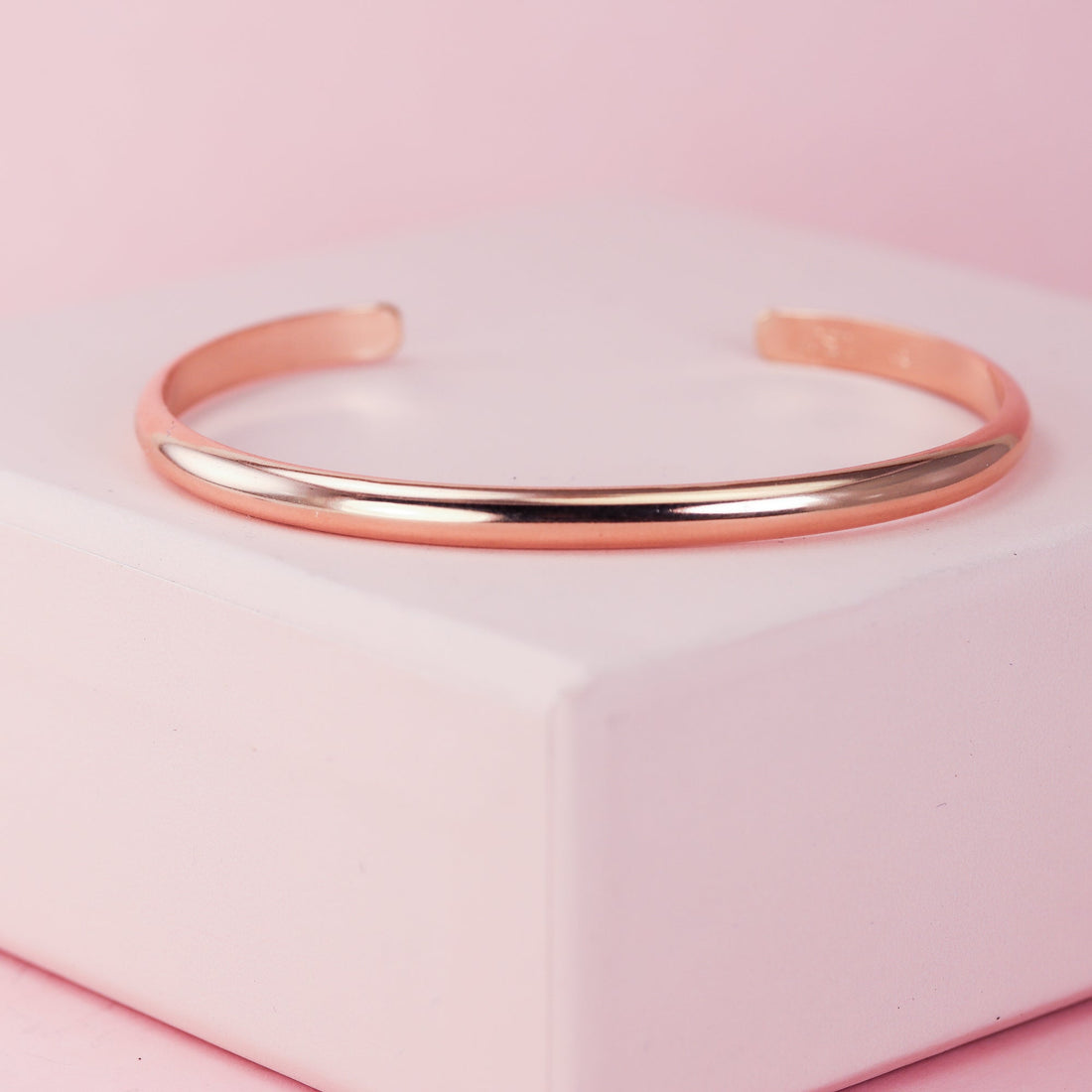 Wide Matte Rose Gold Cuff Bracelet