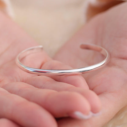 Wide Matte Silver Cuff Bracelet