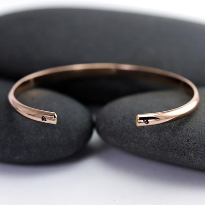 Wide Rose Gold Heart Cuff Bracelet