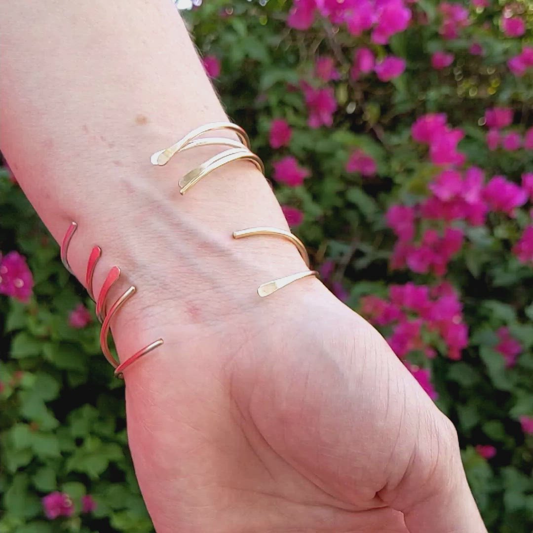Rose Gold Twist Cuff Bracelet – Lotus Stone Design