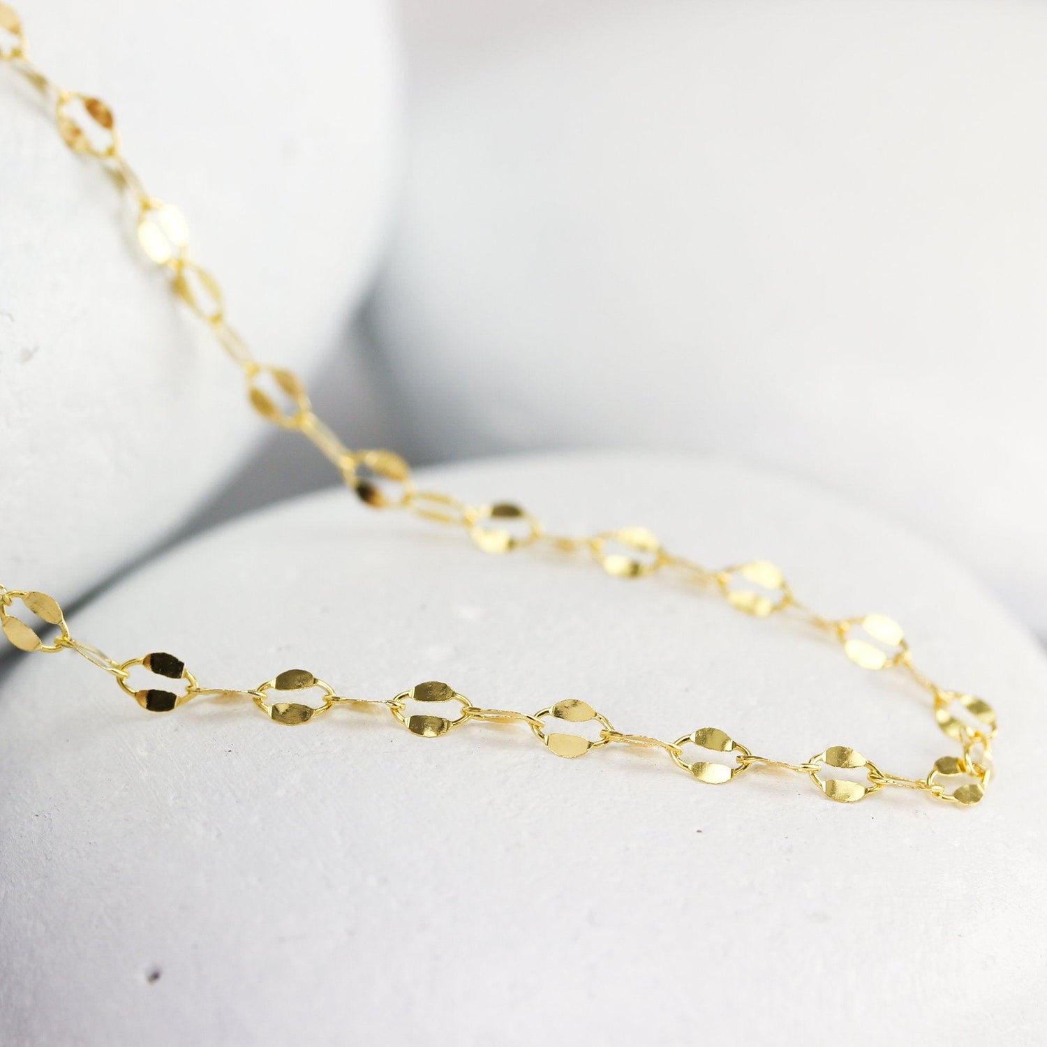 Hammered Gold Mirror Chain