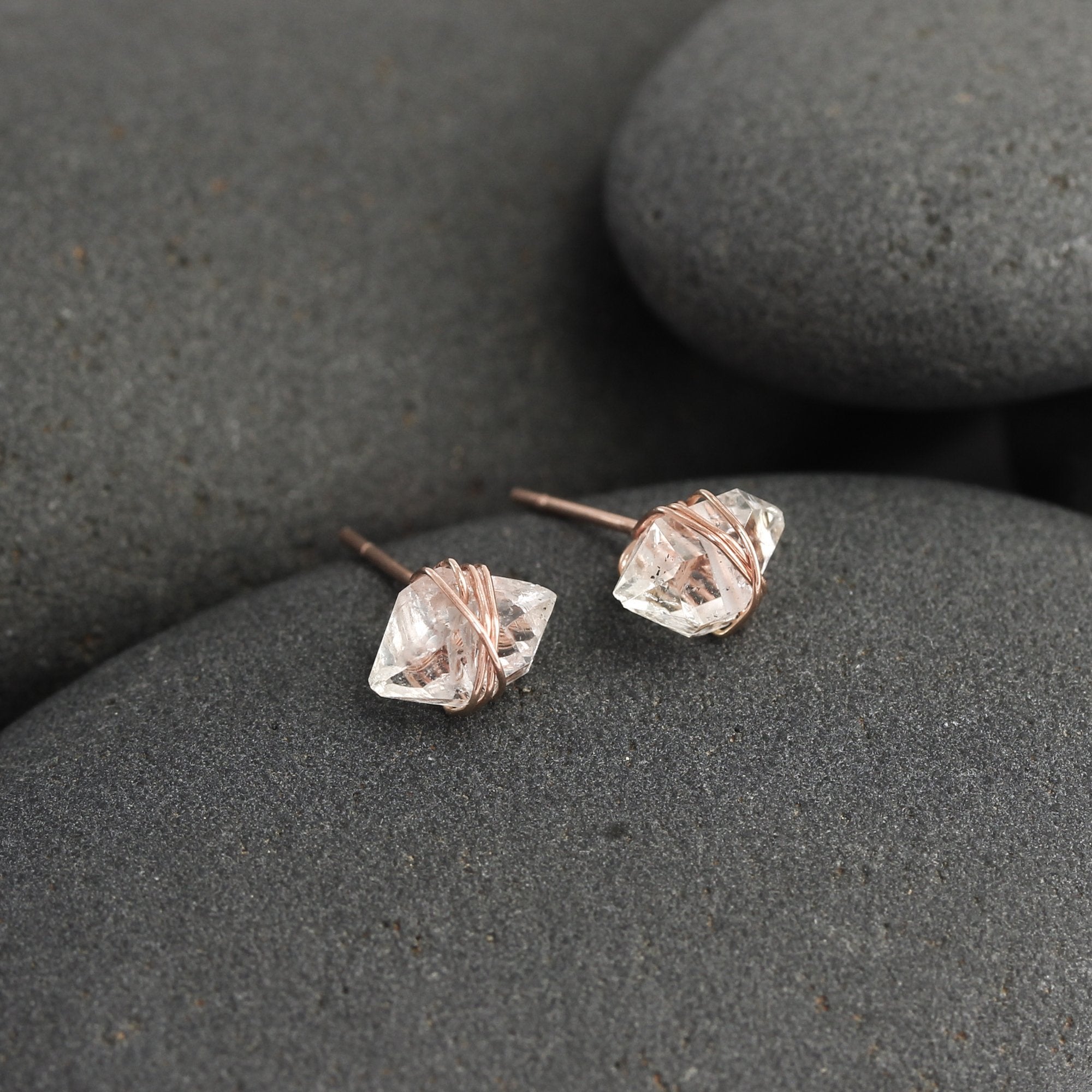 Herkimer diamond earrings wire on sale wrapped