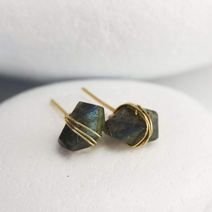 Labradorite Crystal Stud Earrings