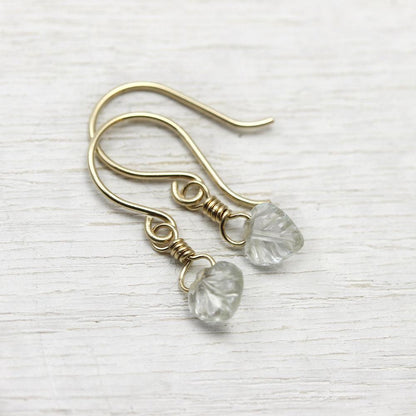 Mini Aquamarine Earrings in 14K Gold