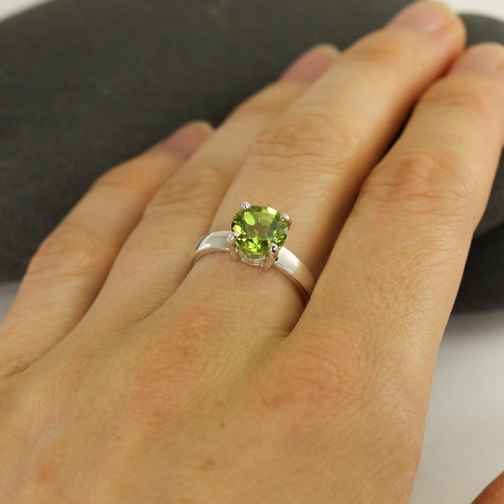 Peridot Gemstone Ring in Silver