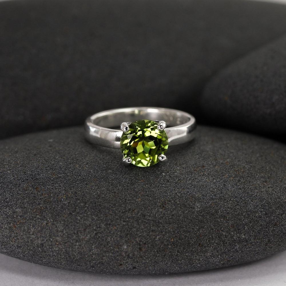 Peridot Gemstone Ring in Silver