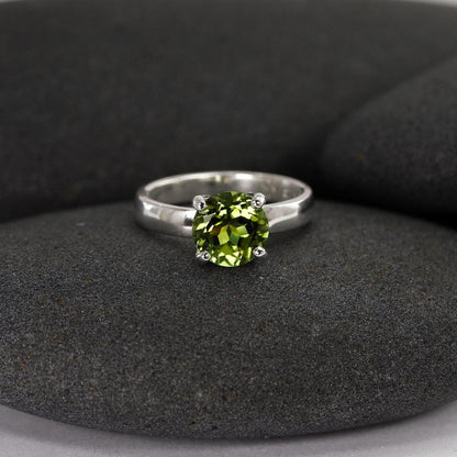 Peridot Gemstone Ring in Silver